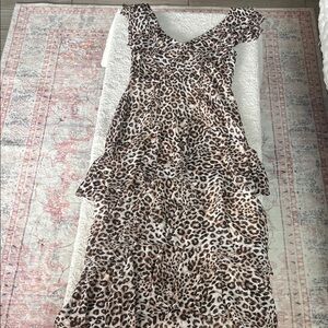 Wayf Animal Print Layered Dress